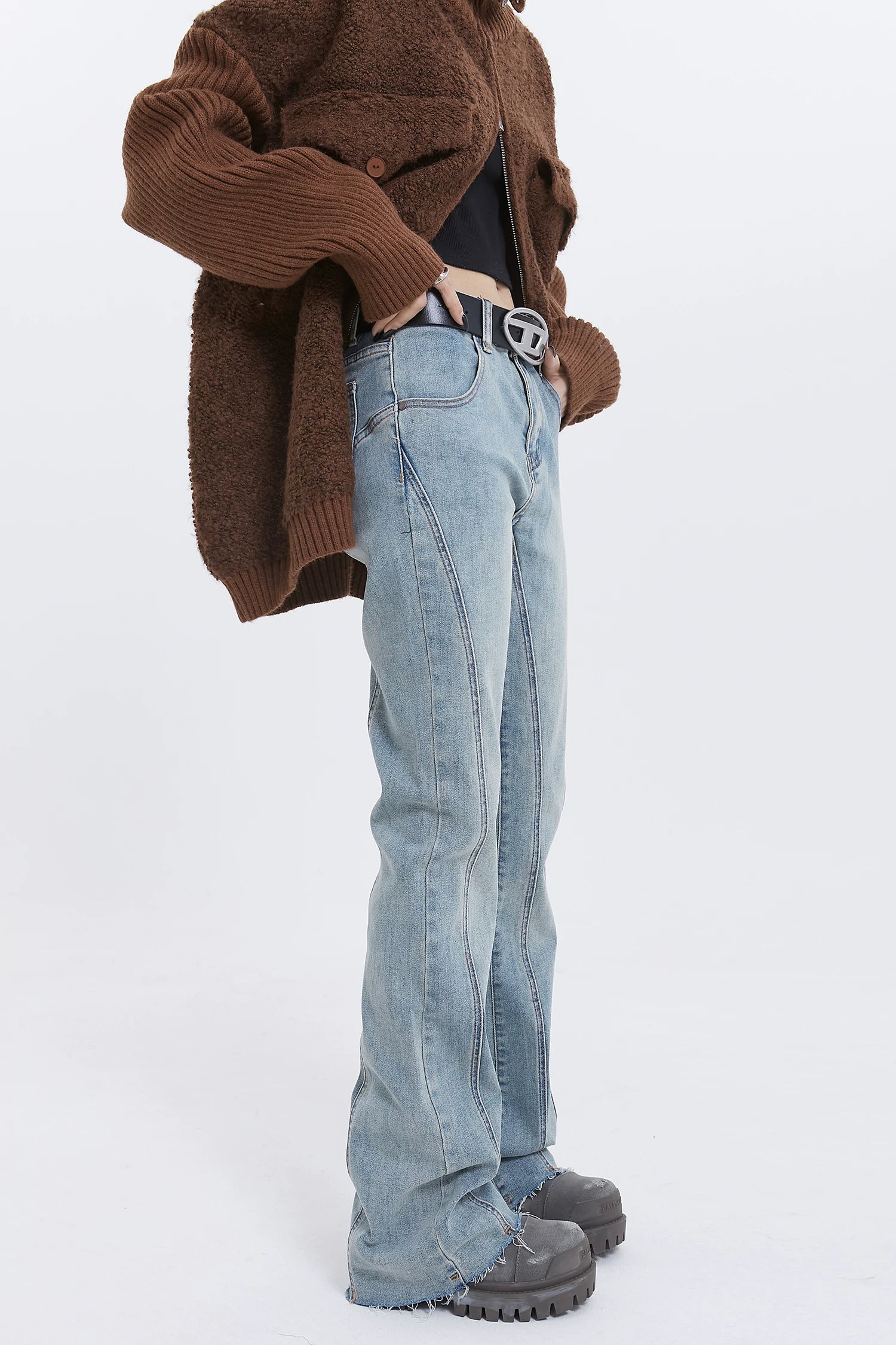 Fade Seam Flare Denim Jeans