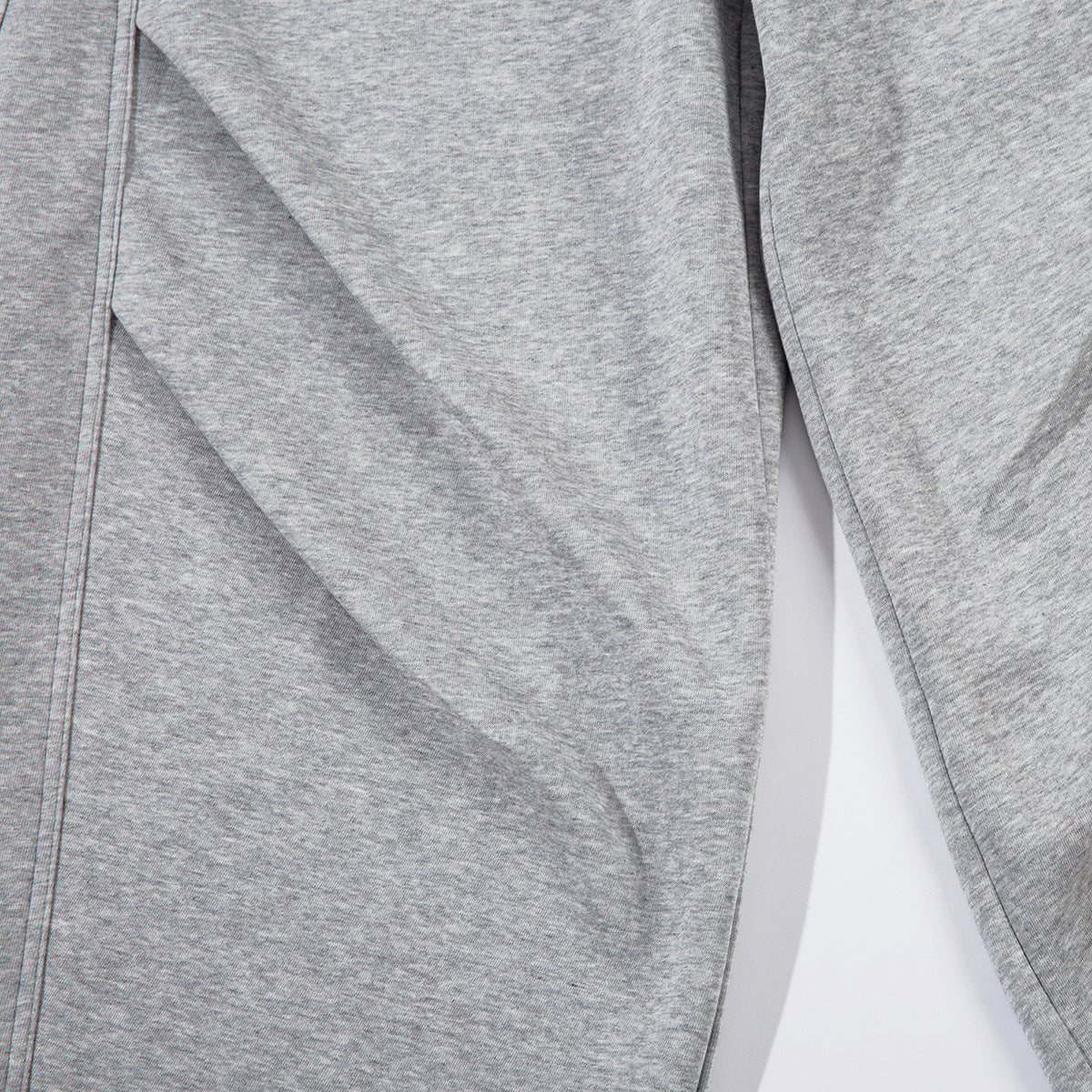 Sporty Curved Pleats Wide Leg Sweatpants