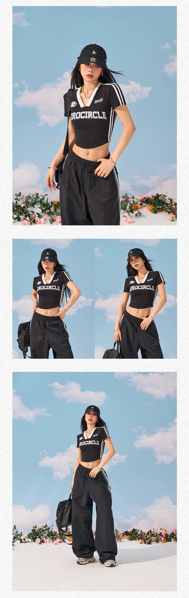 Camiseta deportiva de manga corta con cuello en V