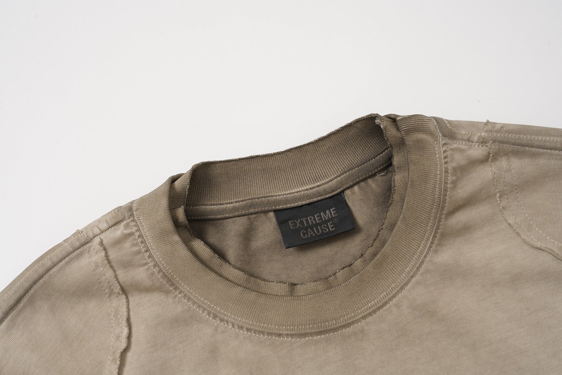 Utility Patchwork Washed Damage Short Sleeve T-Shirt
