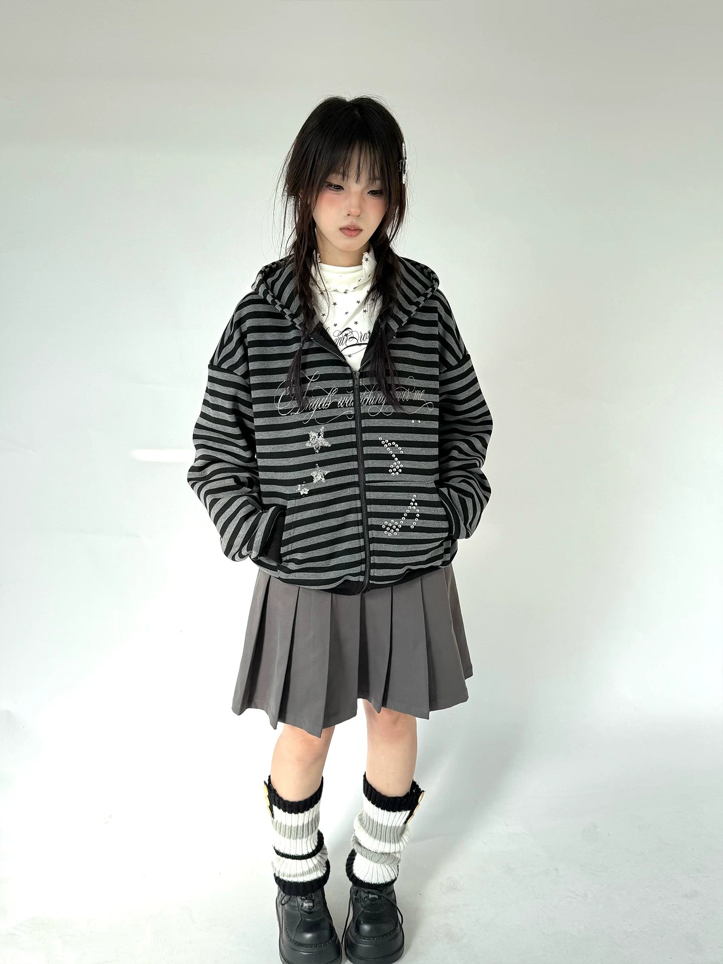 Detachable Fur Collar Fleece Lining Hooded Jacket