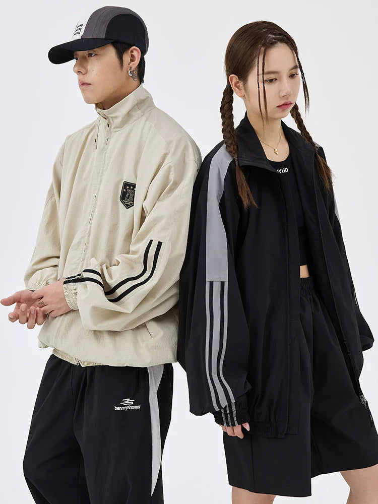 Side Three Bar Loose Sporty Jacket