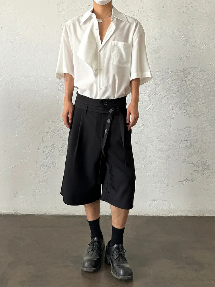 Asymmetrical Patchwork Short Sleeve Shirt