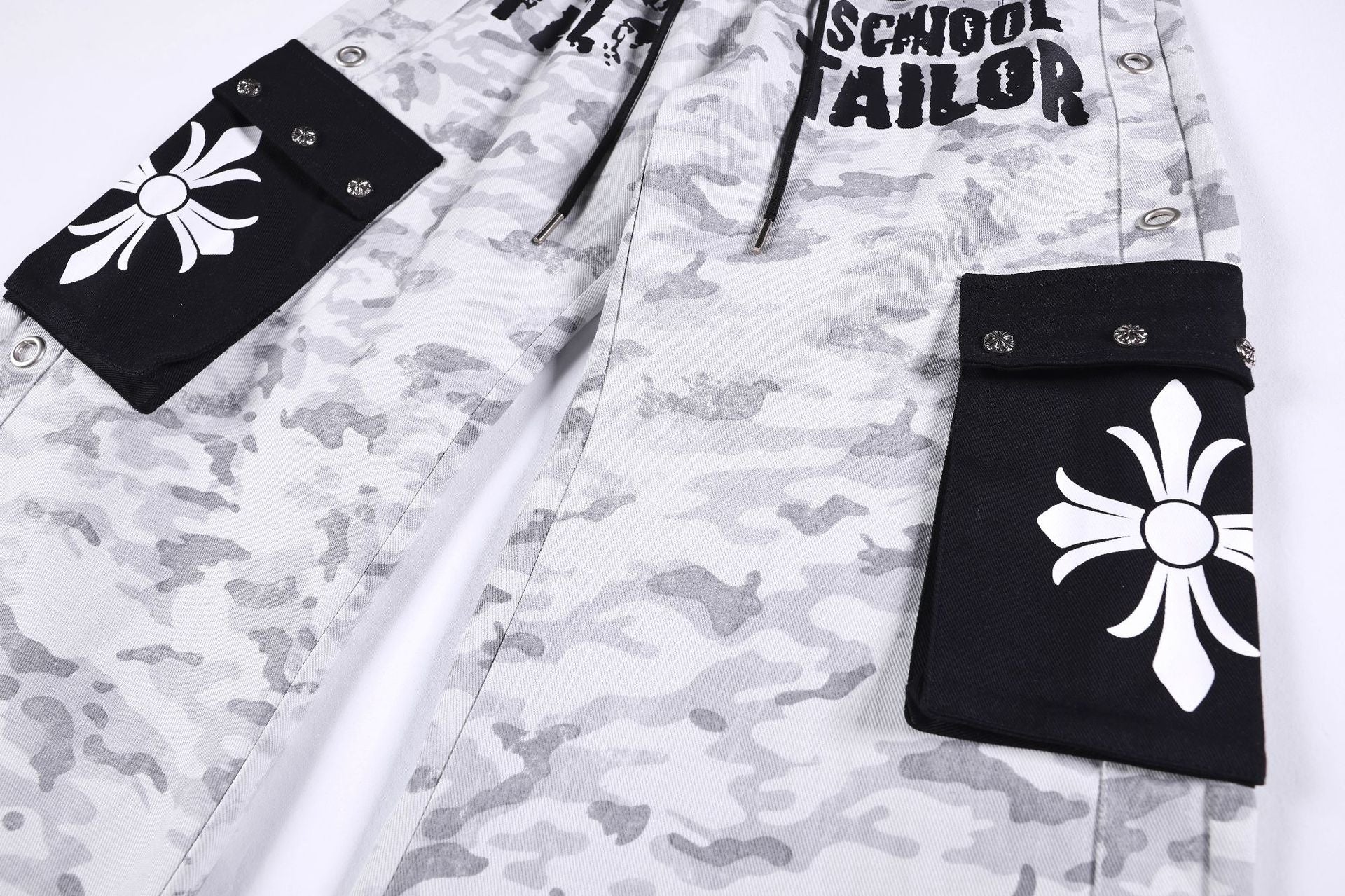 Camouflage Letter Print Cargo Pants