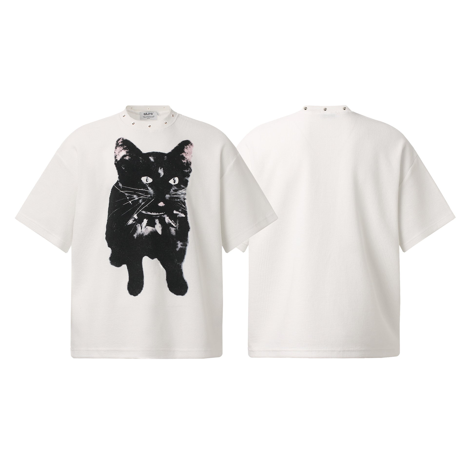 Graphic Print Rib Knit Short Sleeve T-Shirt