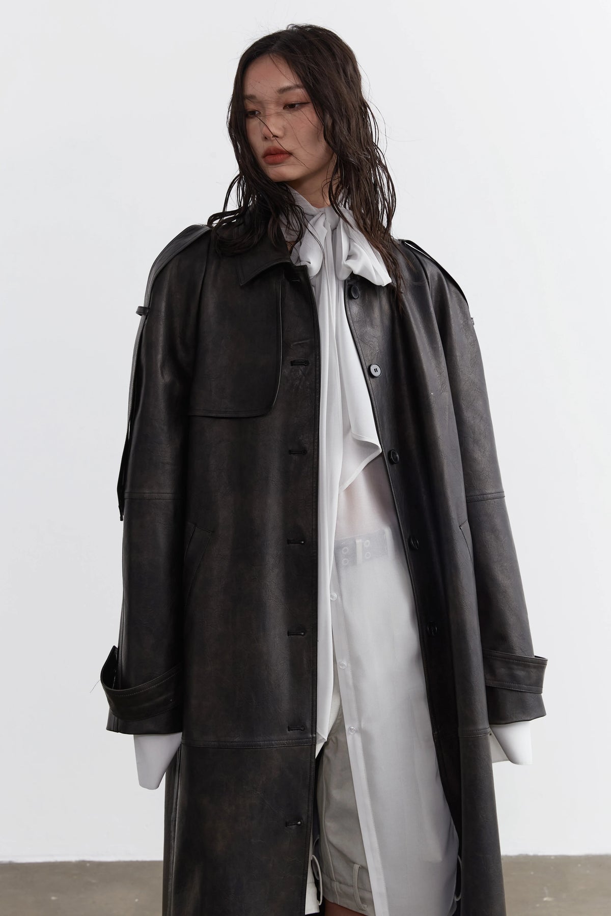 See-Through Long Blouse With Long Strap