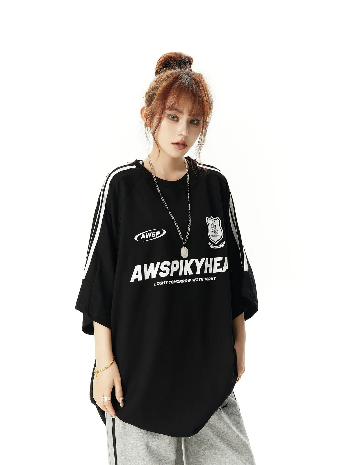 Oversize Stripe Short Sleeve T-Shirt