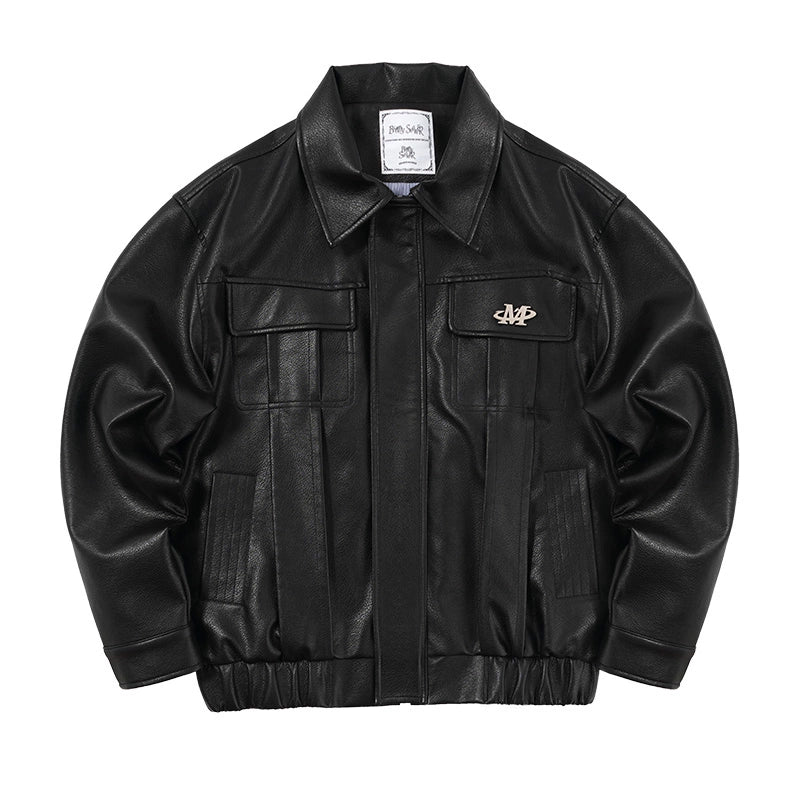 Zipper PU Leather Jacket