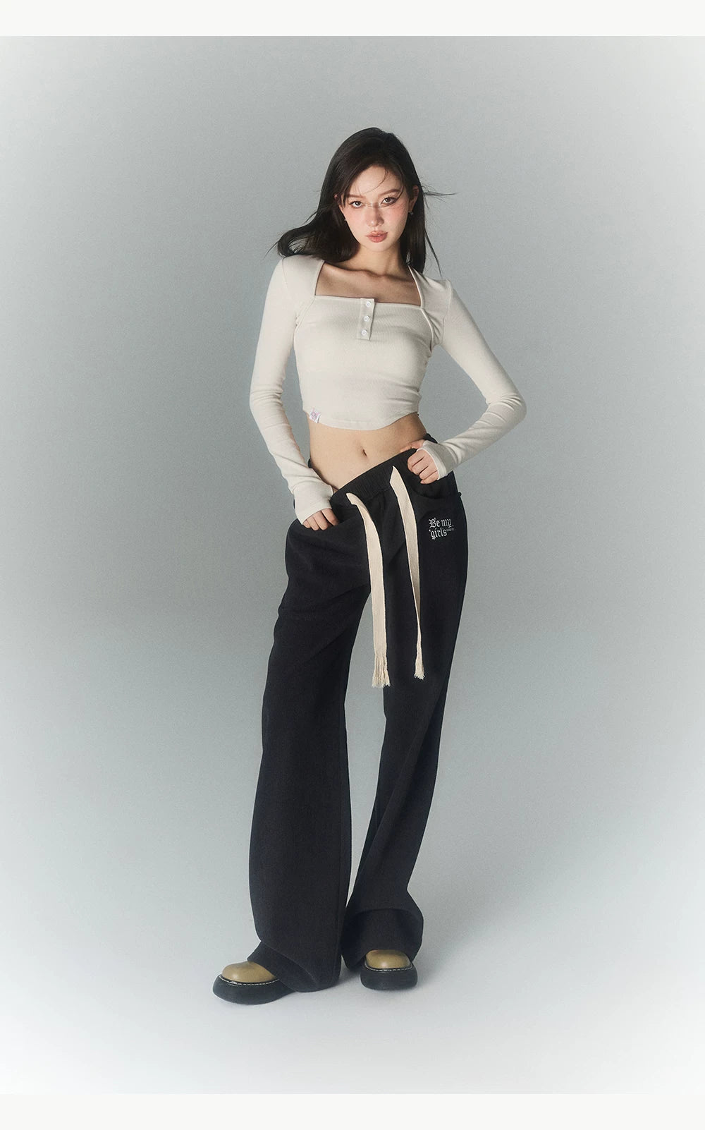 High Waist Sporty Straight Sweatpants