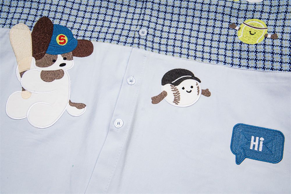 Oversize-Button-up-Hemd im Cartoon-Vibe