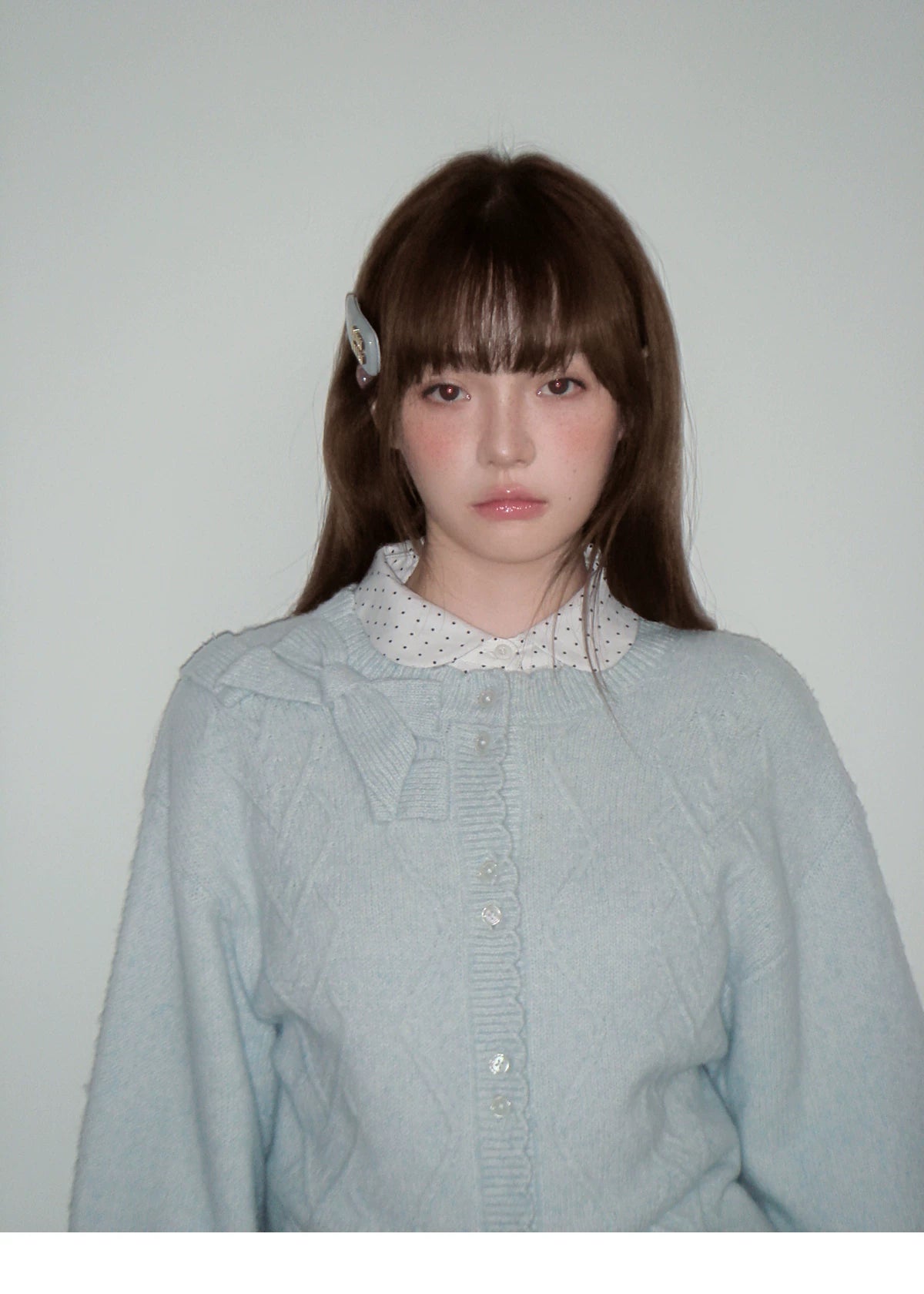 Moonlight Silhouette Bow Detail Wool Knit Cardigan