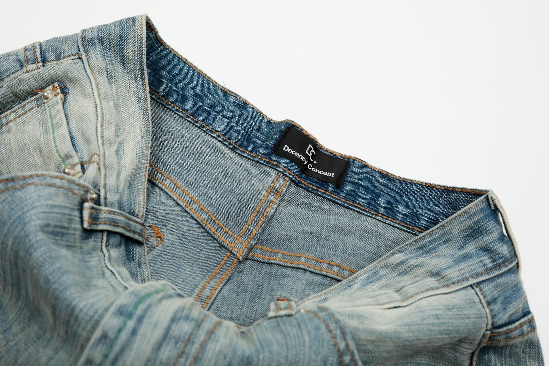 Washed Whisker Wide Leg Denim Jeans