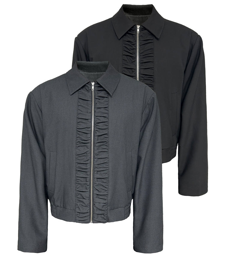 Polo Collar Zipper Jacket