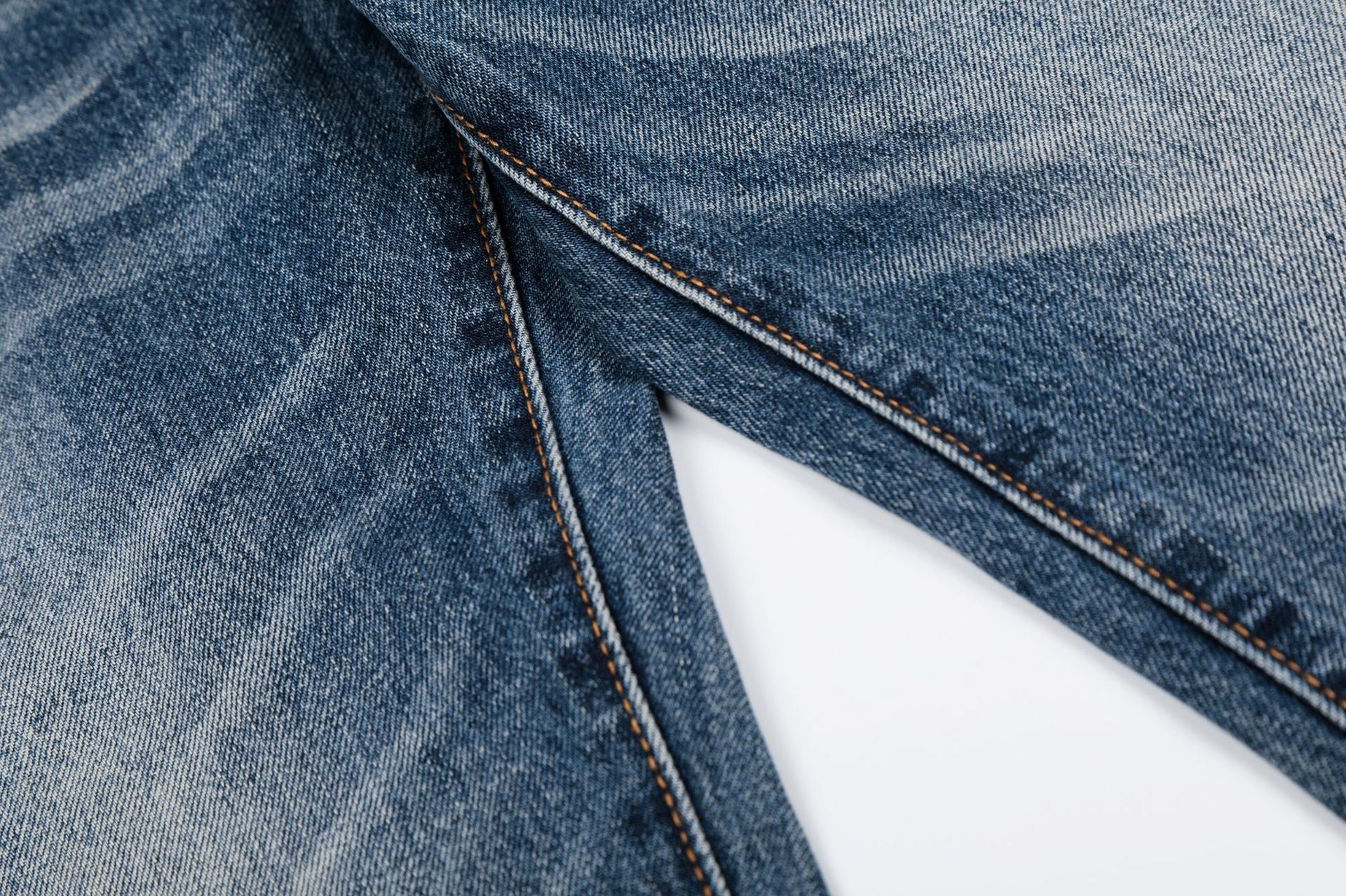 Whisker Washed Flare Denim Jeans