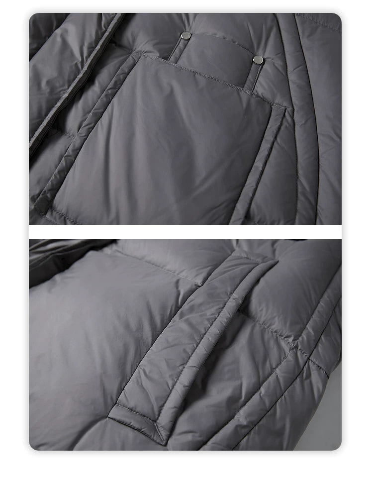Hooded White Duck Down Coat