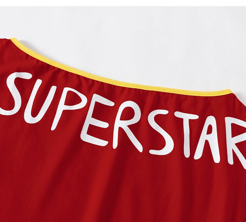 Rotes Superstar Crop-Top