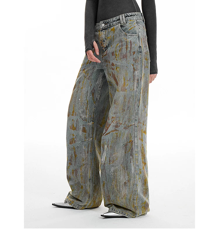 Washed Wide-Leg Denim Jeans