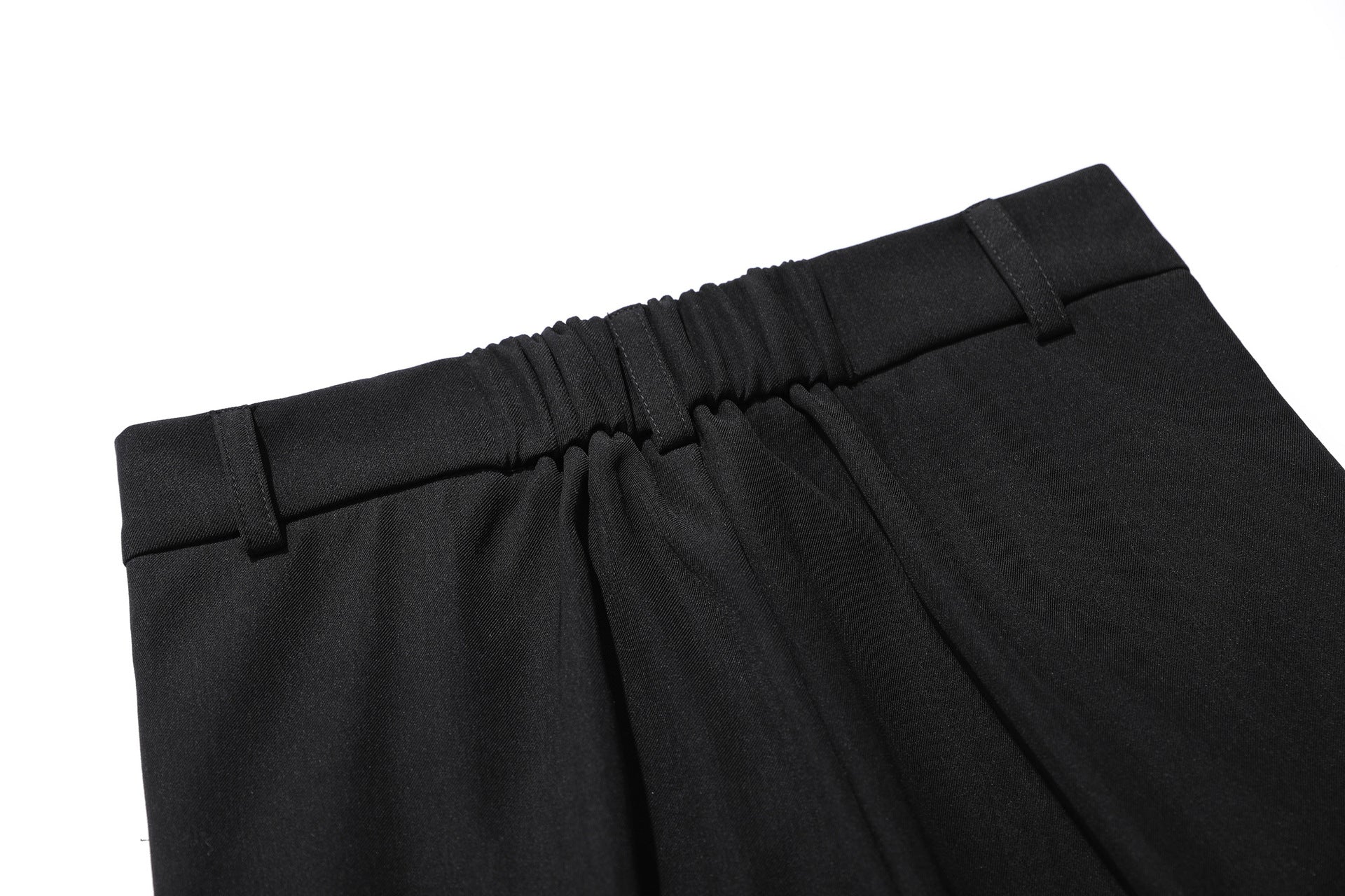 Drape Pleats Wide Leg Trousers