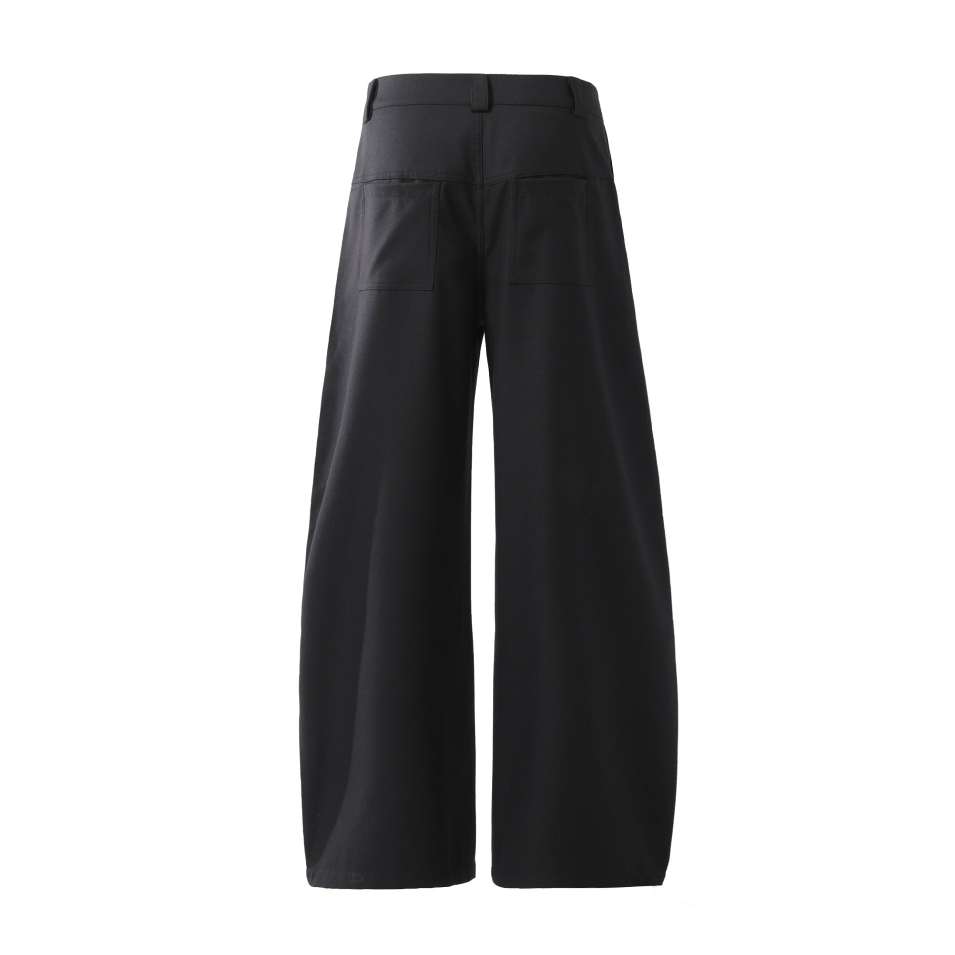 Pleats Wide Leg Curved Trousers