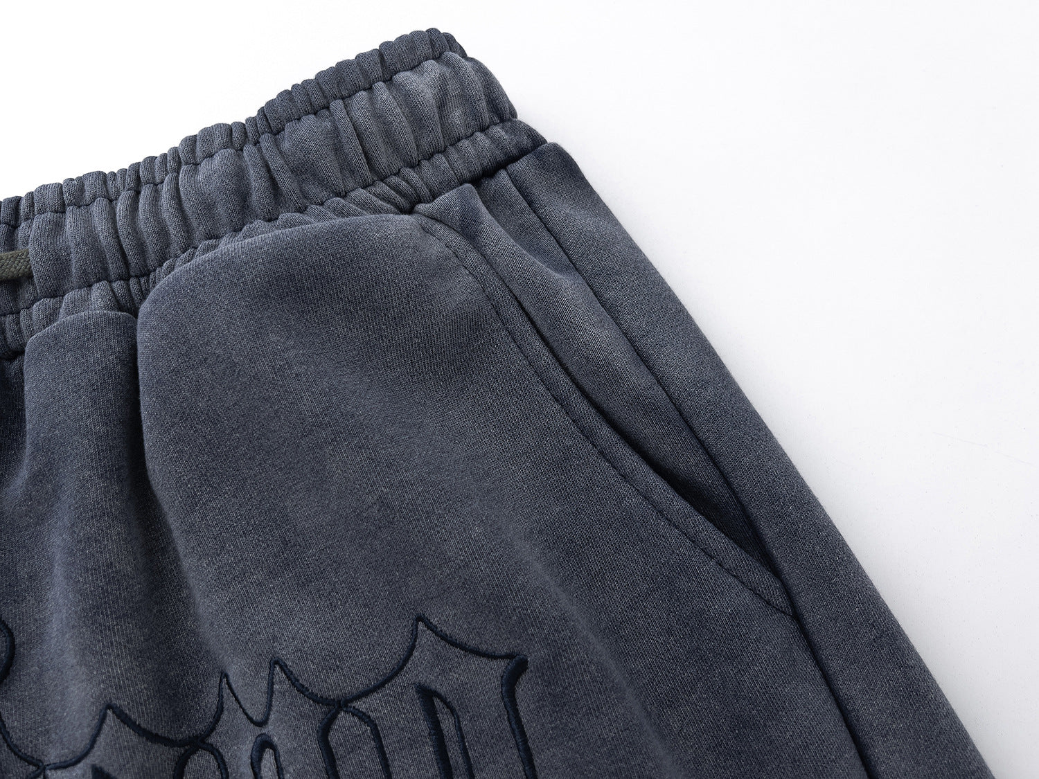 Graphic Letter Design Washed Tie-Dye Short