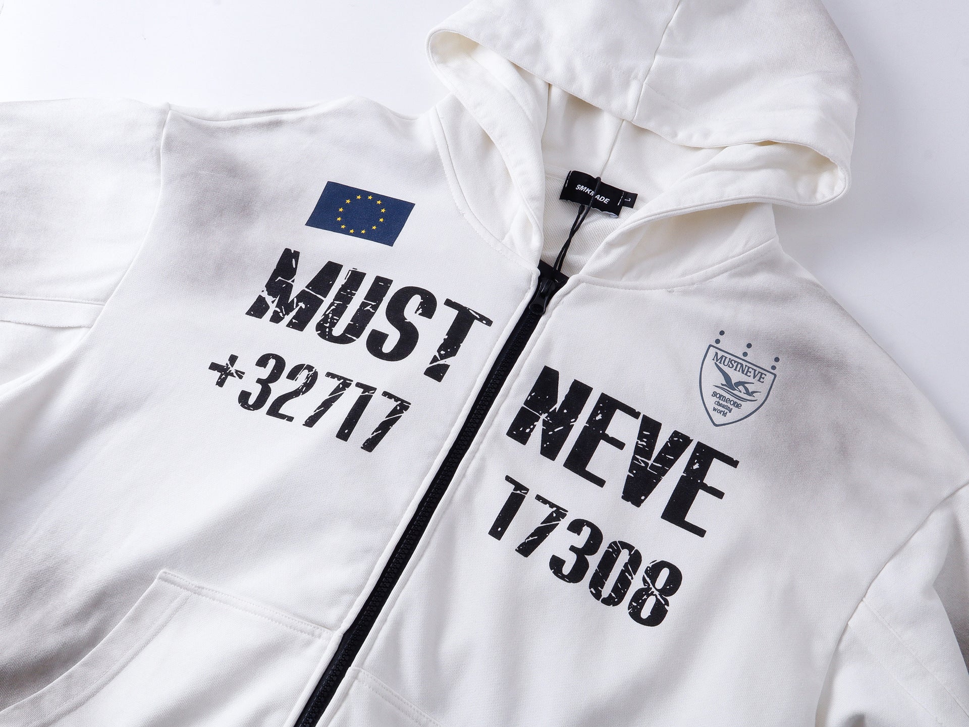 Dirty Washed Logo Print Zipper Hoodie & Dirty Washed Sweatpants Setup