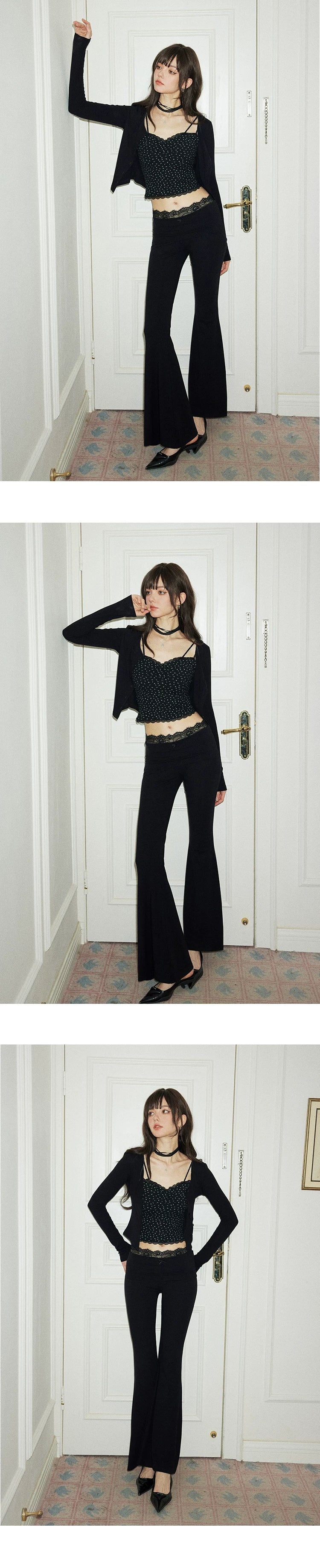Slim Fit Cardigan & Micro Flare Pants Setup