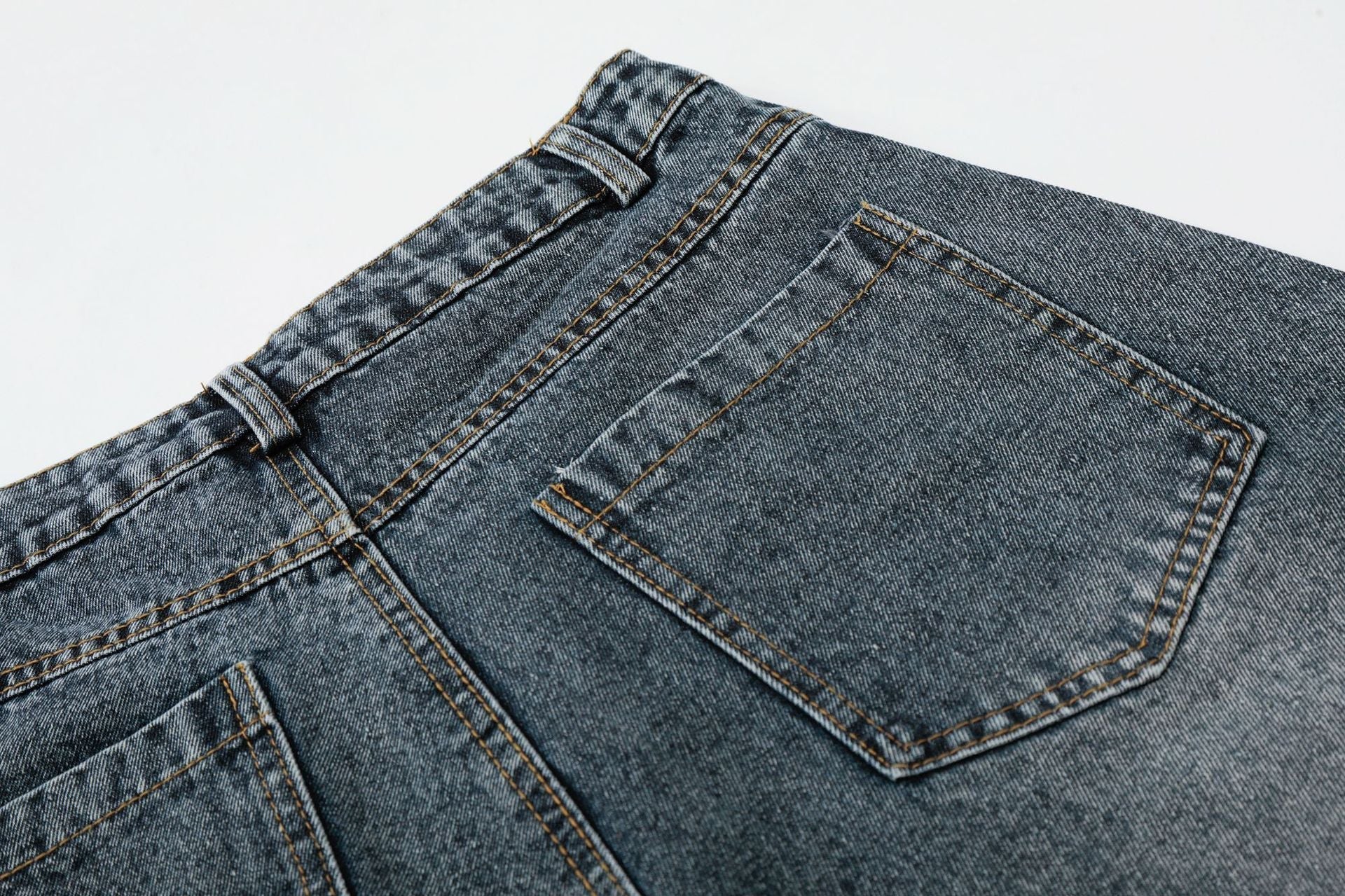 Washed Rhinestone Denim Wide Leg Jort