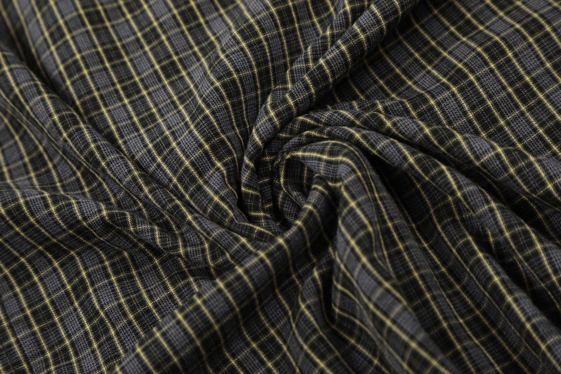 Plaid Cut Gradient Washed Short Sleeve Shirt