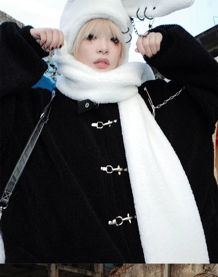 Rabbit Plush Ear Scarf Hat