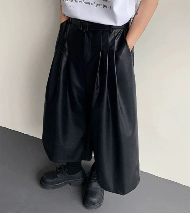 PU Leather Design Balloon Short