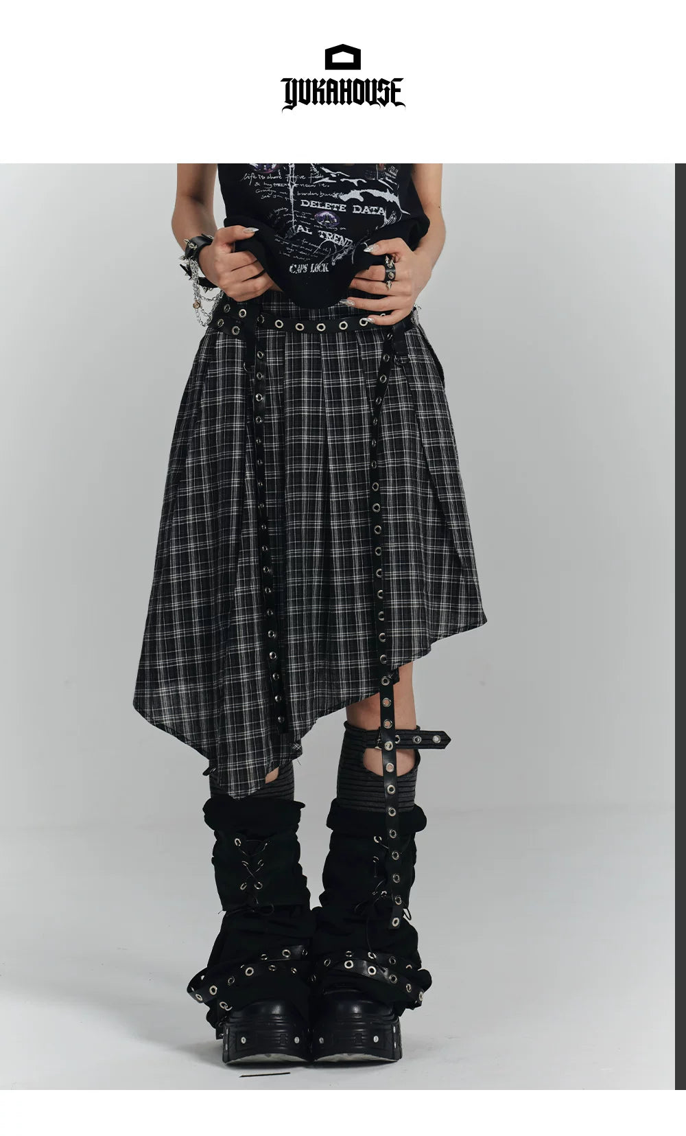 Irregular Plaid A-Line Skirt