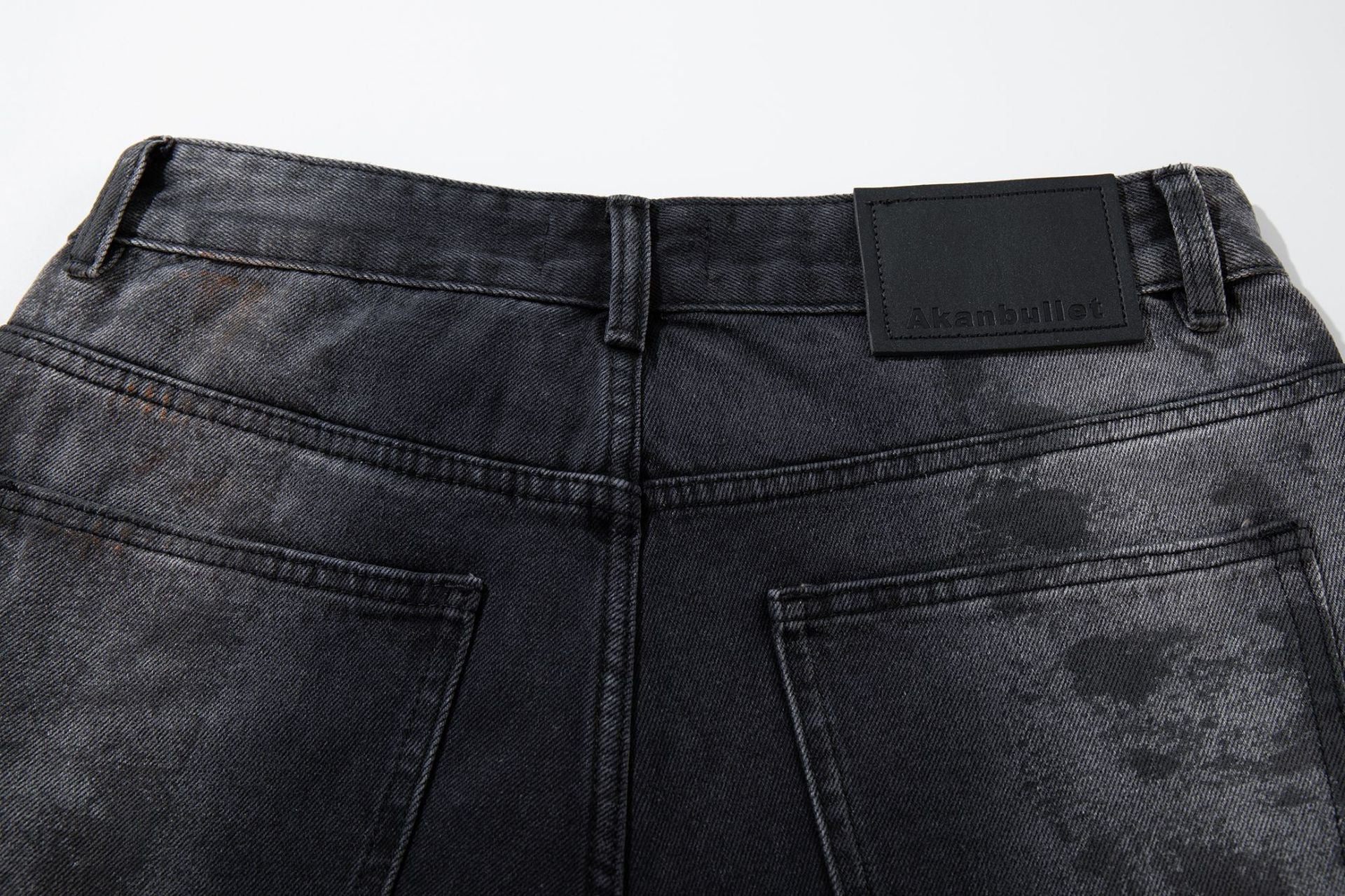 Washed Wide Leg Denim Jeans