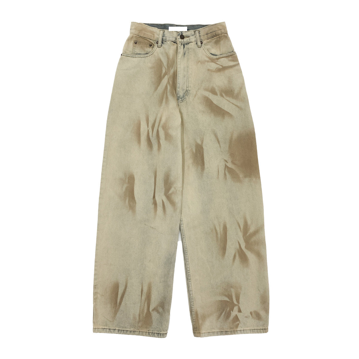Tie-Dye Washed Damage Wide Leg Denim Jeans