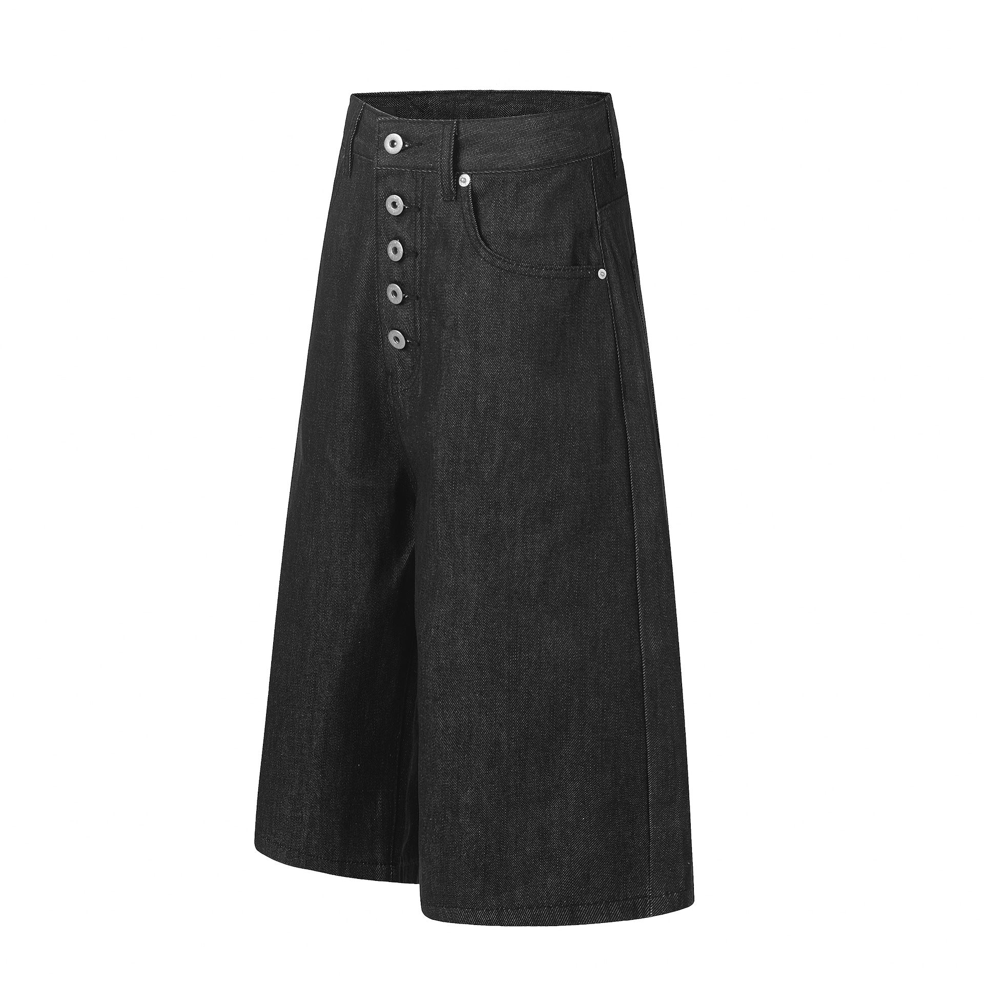 Button Fly Wide Leg Jort