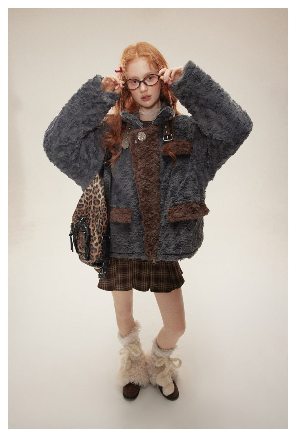 Plush Patchwork Fur Jacket