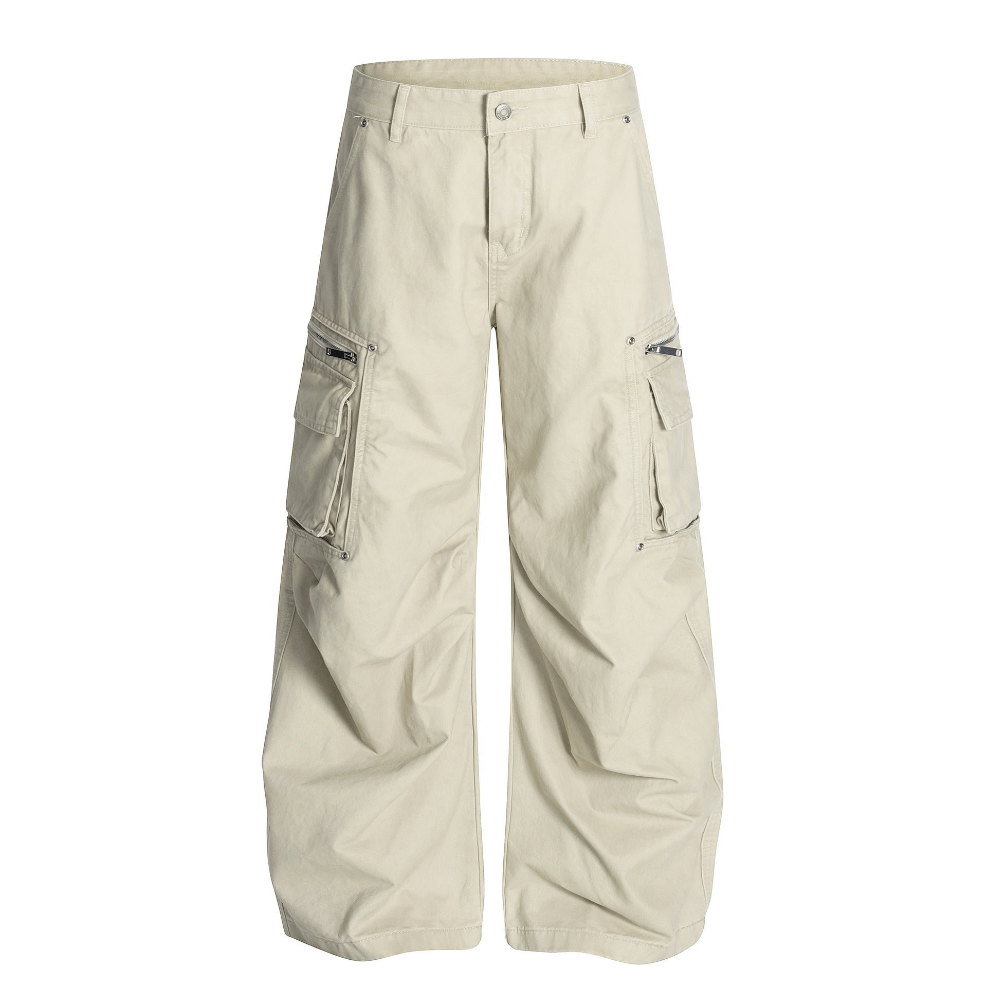 Zip Pocket Cargo Wide Leg Pants