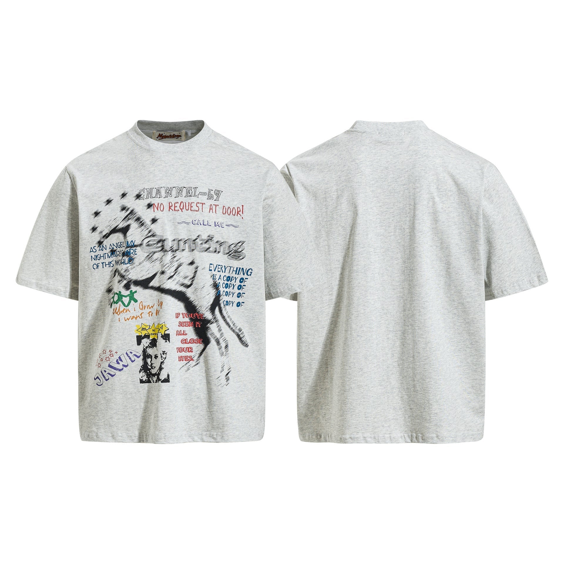 Illustration Letter Print Short Sleeve T-Shirt