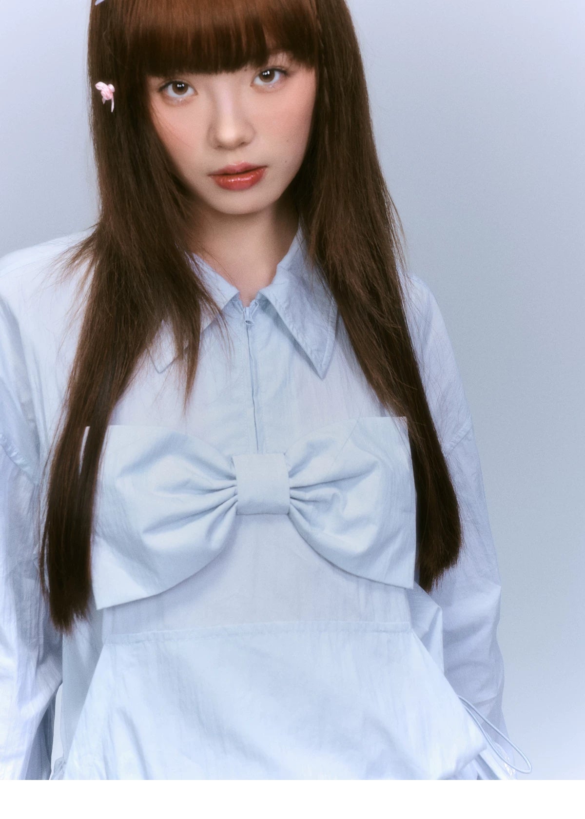 Bow Detail Long Sleeve Shirt