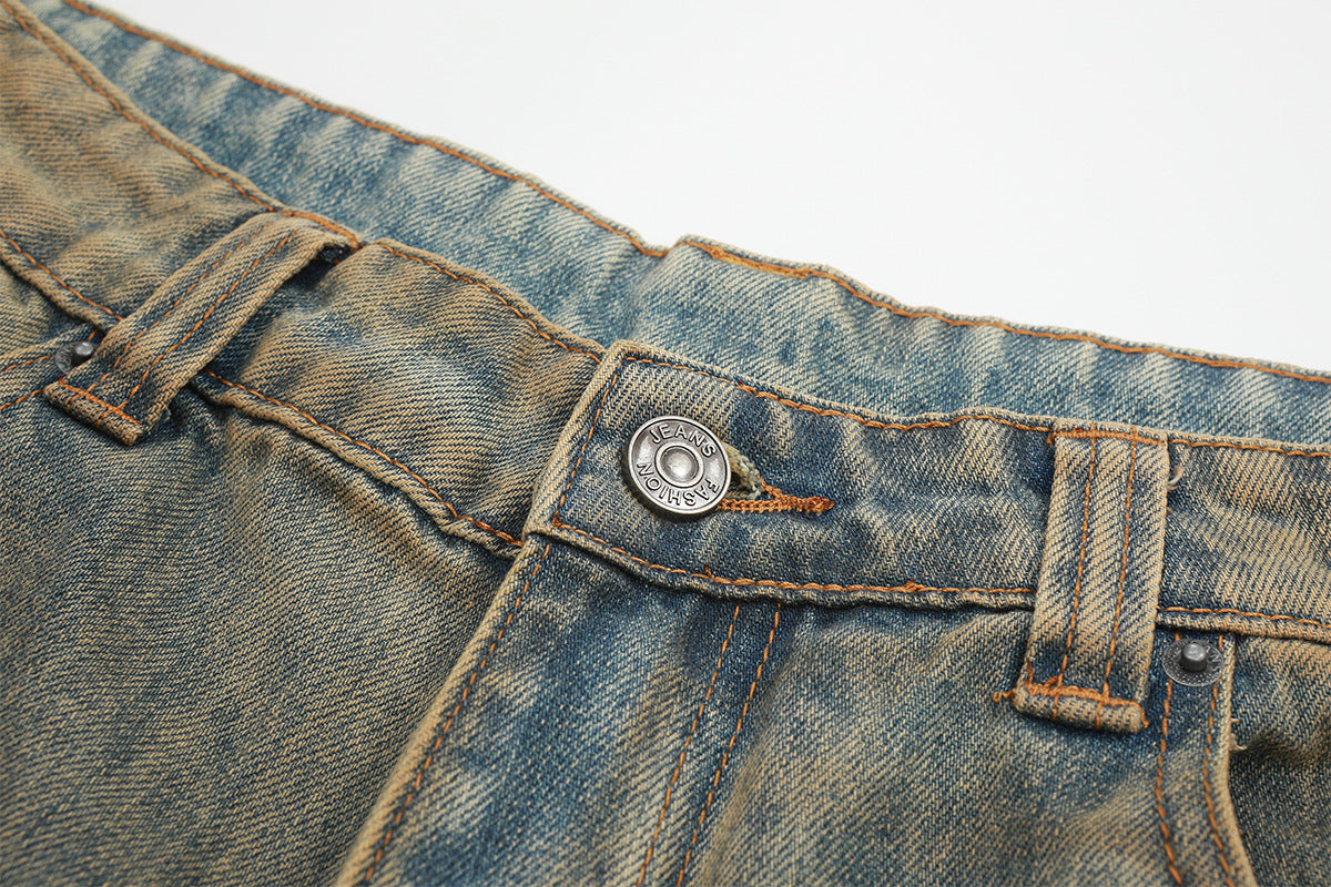 Wash Straight Denim Jeans