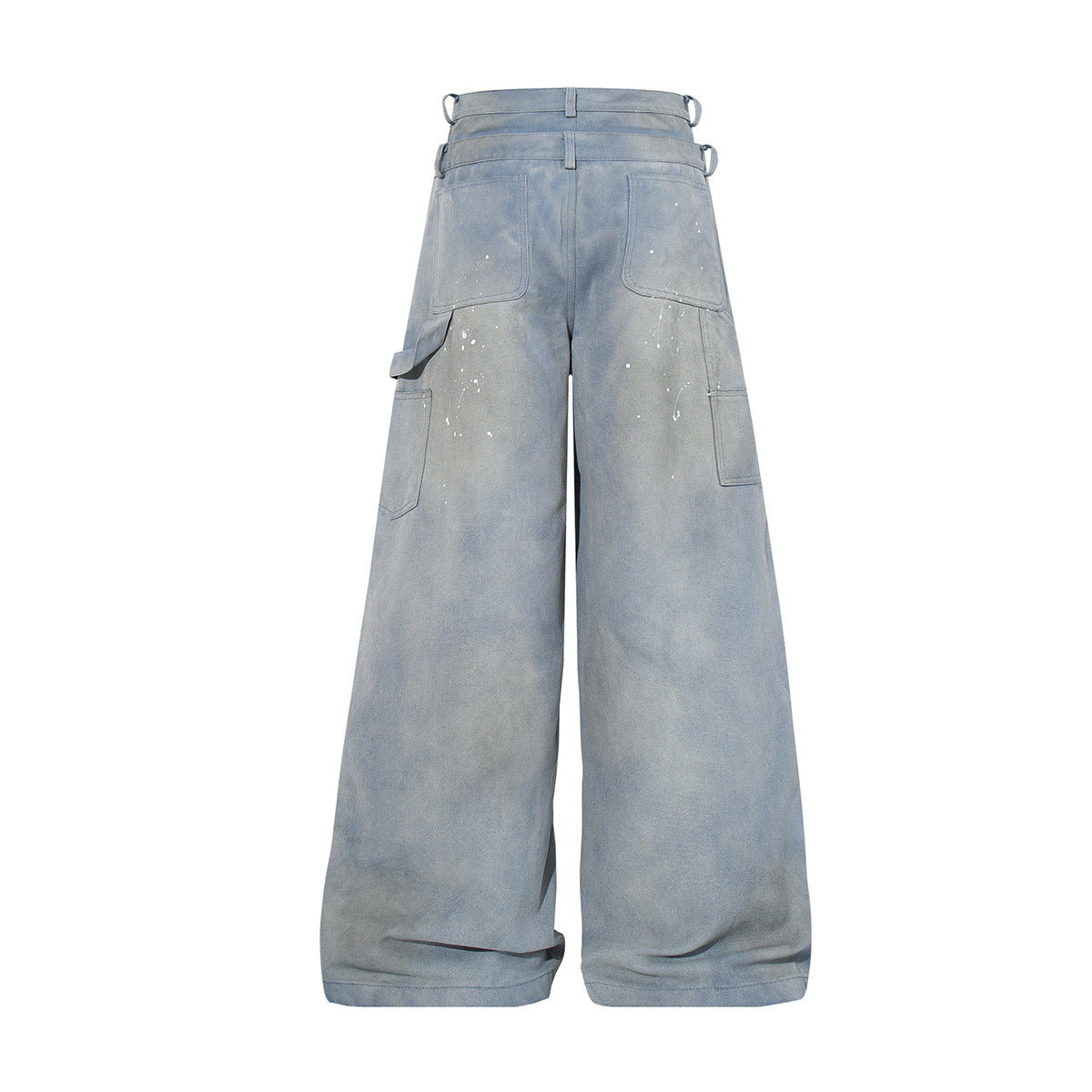 Dirty Dye Paint Splatter Wide Leg Denim Jeans