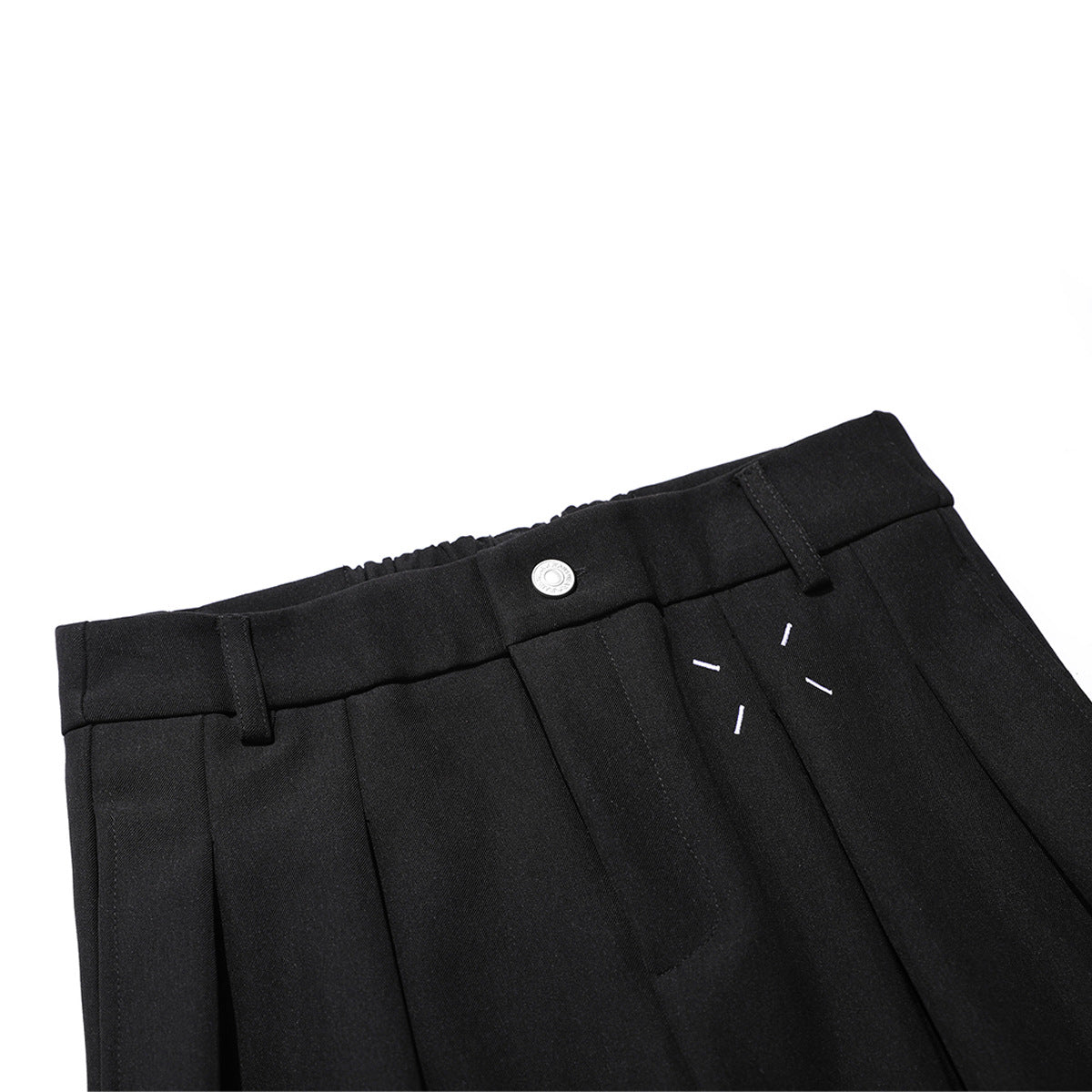 Drape Pleats Wide Leg Trousers