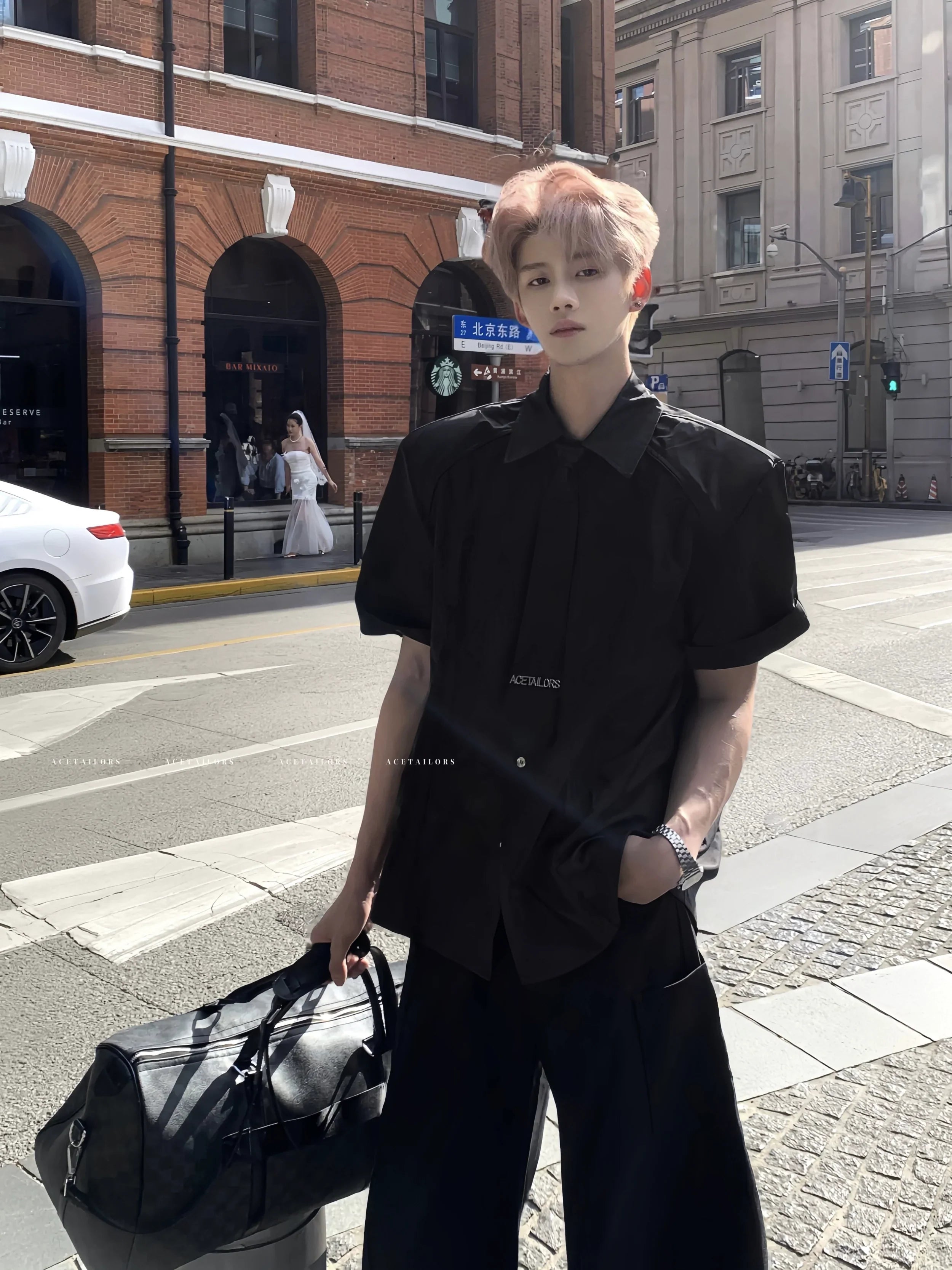 Structured Shoulder Short Sleeve Shirt