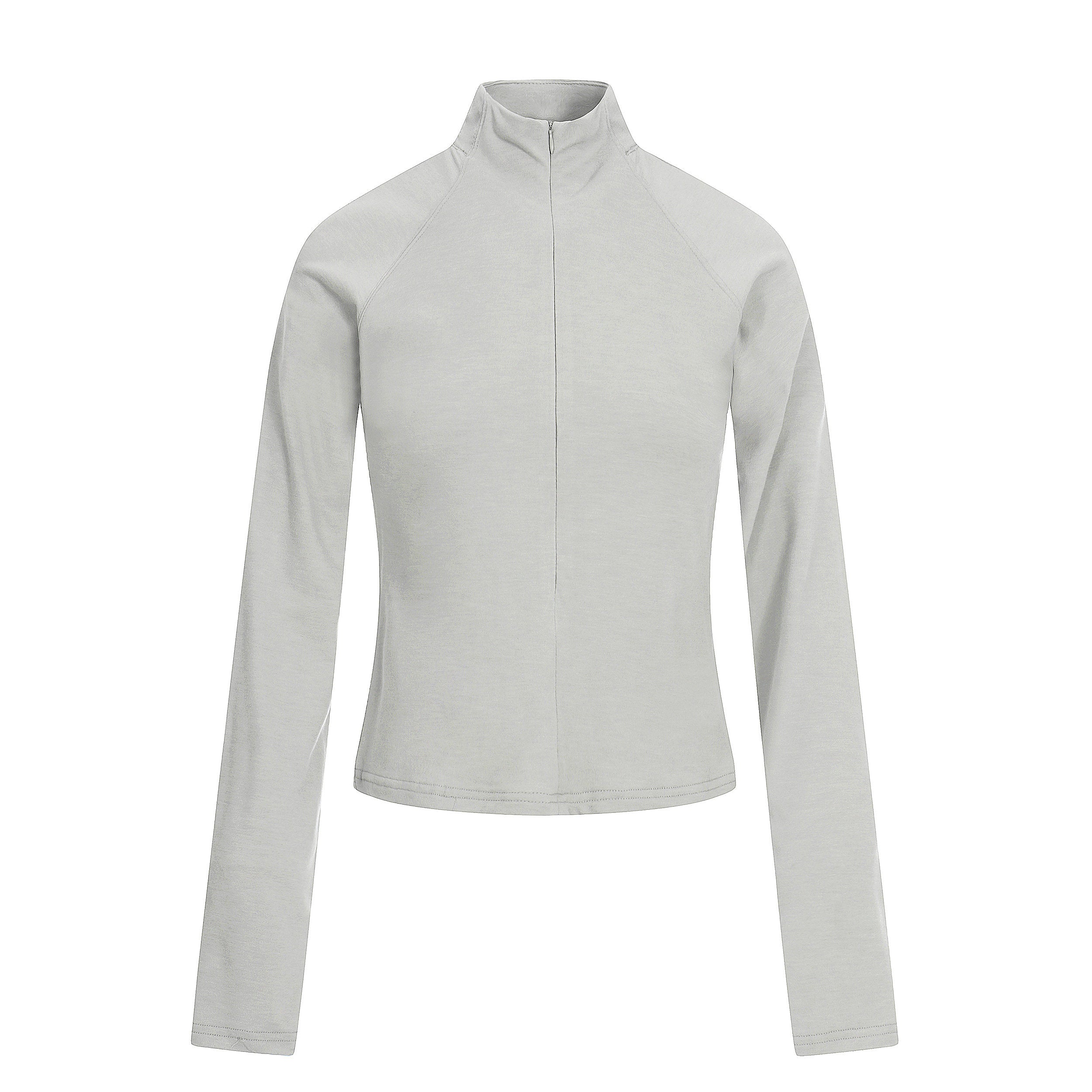 Half Zip Fitted Long Sleeve T-Shirt