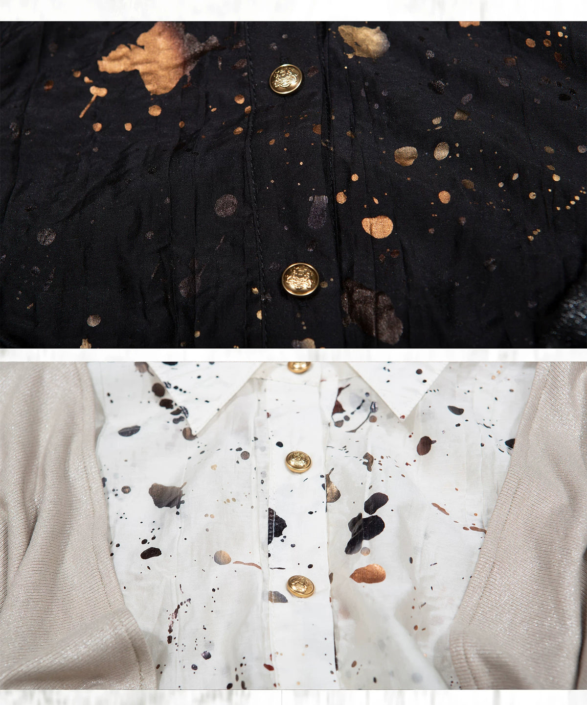 V-Neck Fake Layered Patchwork Long Sleeve Shirt