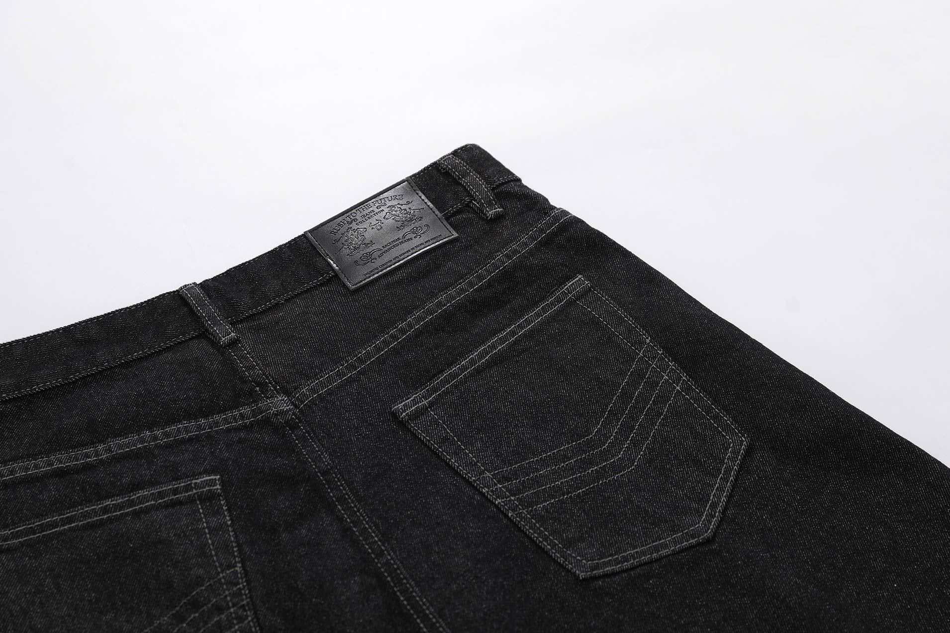 Raw Asymmetrical Button Denim Jort