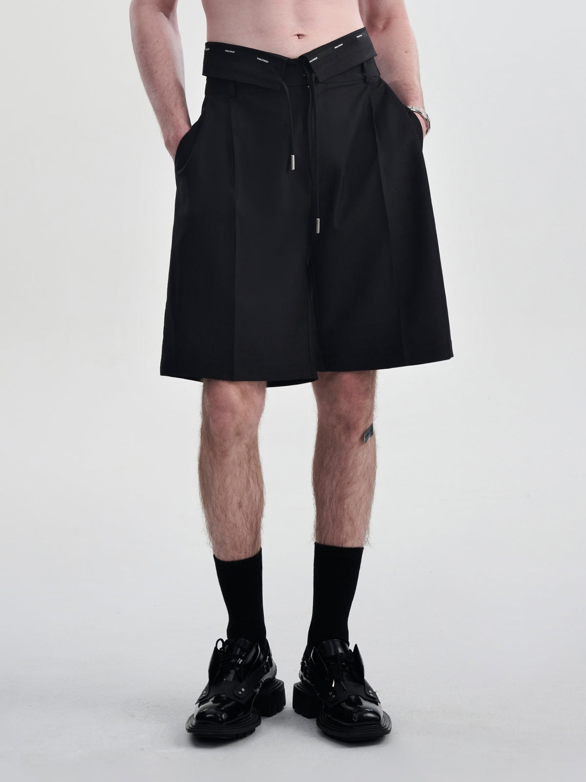 Sailor Collar V-neck Long Sleeve Shirt & Short Sleeve Shirt & Wide Leg Trousers & Short Trousers Setup