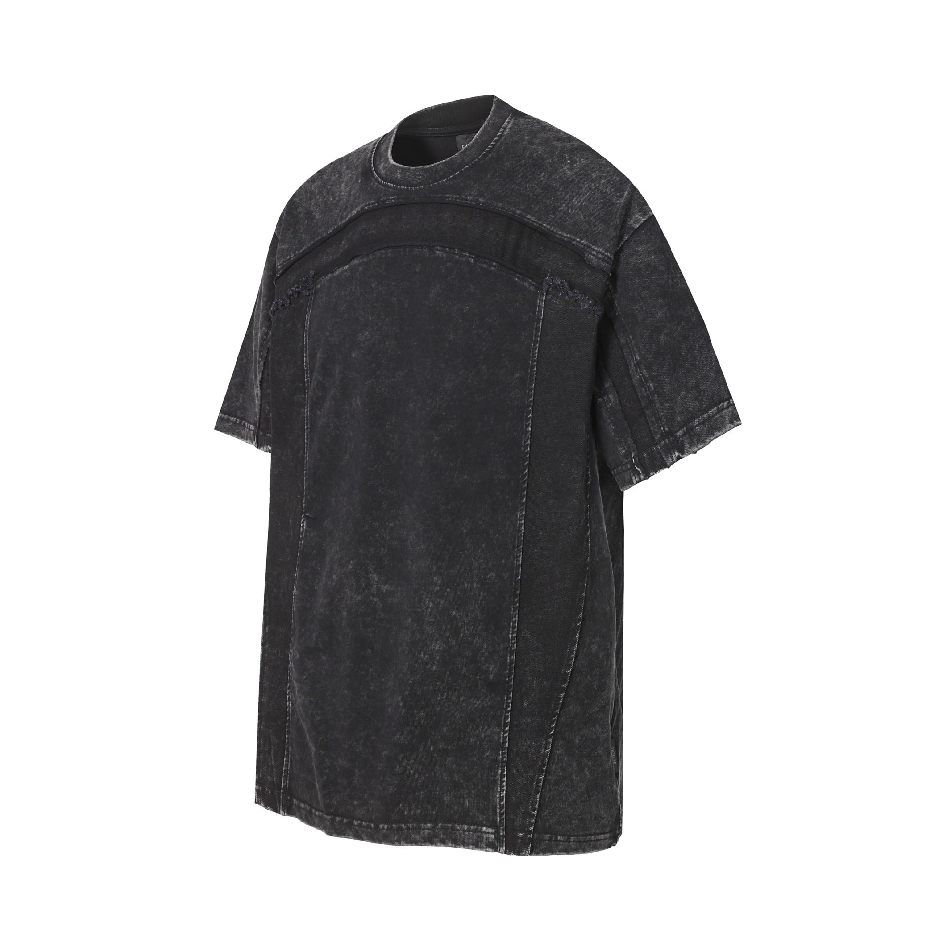 Washed Panel Design Short Sleeve T-Shirt