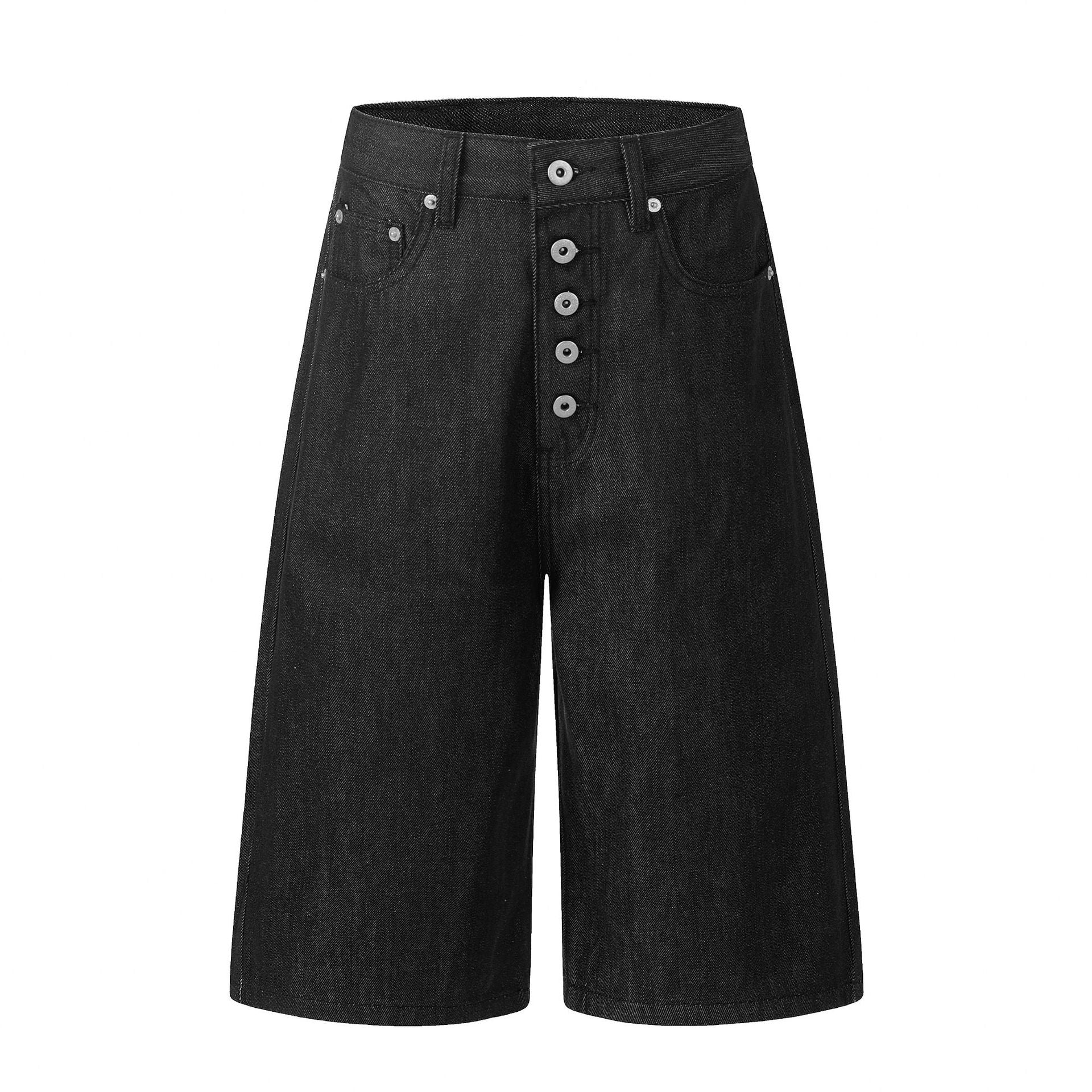 Button Fly Wide Leg Jort