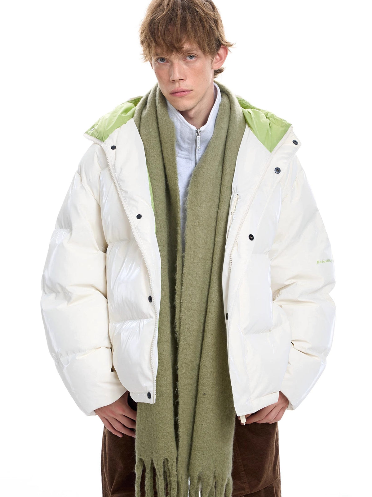 Oversize Hooded White Duck Down Jacket