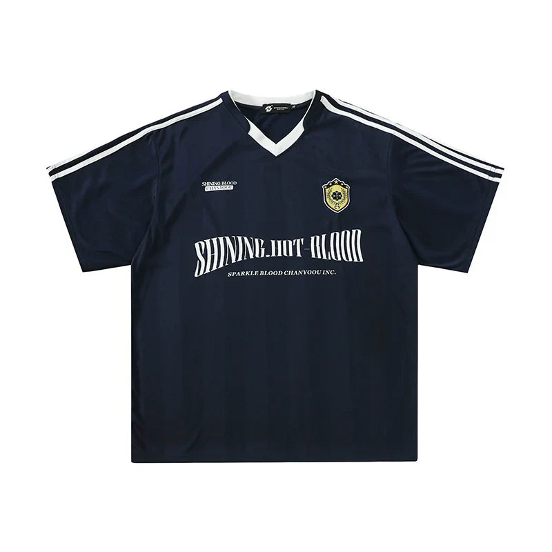 Quick Drying Sporty V-neck Short Sleeve T-shirt